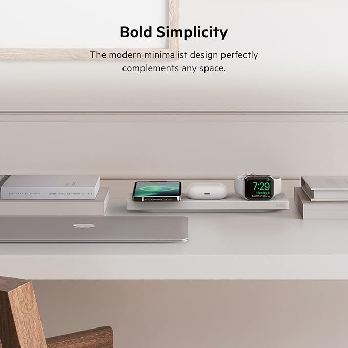 Belkin MagSafe 3 in 1 Wireless Charging Pad, Fast Charger (Renewed) | Apple Watch, iPhone 17/16/15/14, AirPods compatible, fast charging, certified refurbished, multi-device, Magnetic - Image 5