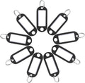 Uniclife 40 Pack Key Tags 2 Inch Plastic Key Chain Tags with Label, Black by Uniclife