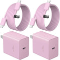 USB C Charger Type C Charger Fast Charging Long 6FT 45W Samsung Charger | for iPhone Air/17 Plus/17 Pro/17 Pro Max/16 Plus/16 Pro/16 Pro Max/15 Pro Max/iPad Pros/Samsung Galaxy S26/S25,Android(Pink) by NOVOBIT
