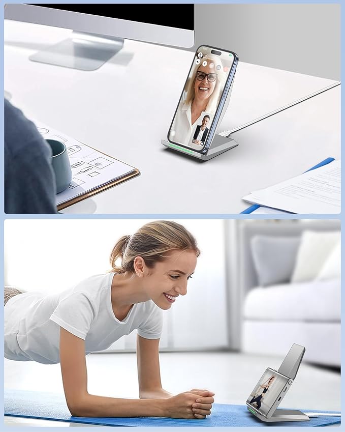 Fast Wireless Charger, NANAMI Wireless Charging Stand Compatible iPhone 17/17 Air/17 Pro/16/16 Plus/15/14/13/12, Desktop Charger Dock Phone Charging Stand for Samsung Galaxy S26/S25/S24/S23/S22/S21 - Image 5
