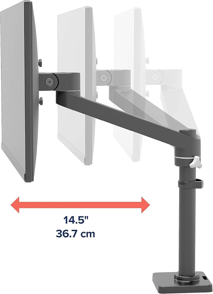 Ergotron – NX Single Monitor Arm, VESA Desk Mount – for Monitors Up to 34 Inches, 0 to 18 lbs – Matte Black - Image 6