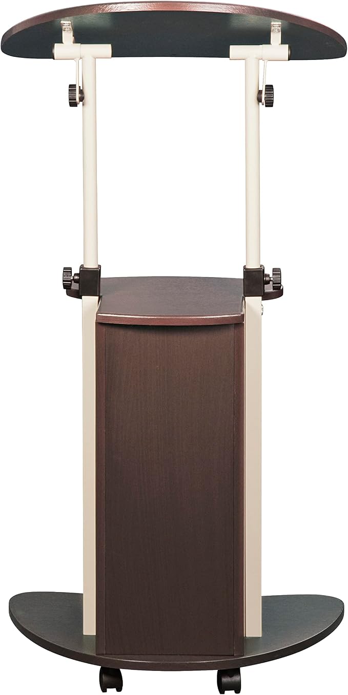 Techni Mobili Sit-to-Stand Rolling Adjustable Storage Medical Laptop Computer Cart, Chocolate, B005 | Adjustable height rolling laptop cart with storage, open shelf, wheels, sit‑to‑stand ideal for podium office medical use - Image 8