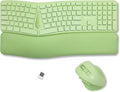 X9 Ergonomic Keyboard and Mouse Wireless Combo - Green Split Keyboard and Mouse Set, Bluetooth/2.4G, Soft Wrist Rest, Rechargeable, Silent Keys, Multi-Device for Laptop, PC, Mac, iOS, Android by X9Performance
