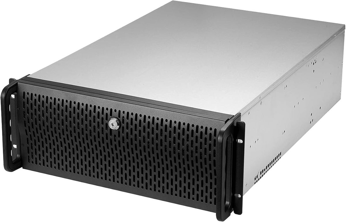 Rosewill 4U Server Chassis Rackmount Case | 8 3.5" HDD Bays, 3 5.25" Devices | E-ATX Compatible | 5 Front 120mm Fans, 2 Rear 80mm Fans | 2X USB 3.0 | Front Panel Lock | Silver/Black - RSV-L4000U by Rosewill