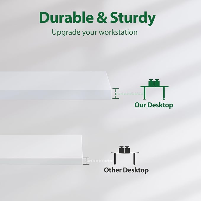 Agilestic Electric Height Adjustable Standing Desk, 63 Inch, White | Smooth Height Adjustment, Memory Presets, Hooks, Stable Steel Frame,154 lbs Capacity, Easy Assembly, Splice Board - Image 5