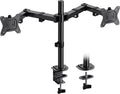 HUANUO Dual Monitor Mount for 2 Monitors up to 32 inches, Heavy Duty Dual Monitor Stand Holds up to17.6lbs, Dual Monitor Arm with Height Adjustable Tilt Swive Rotate, VESA Hole 75mm or 100mm by HUANUO