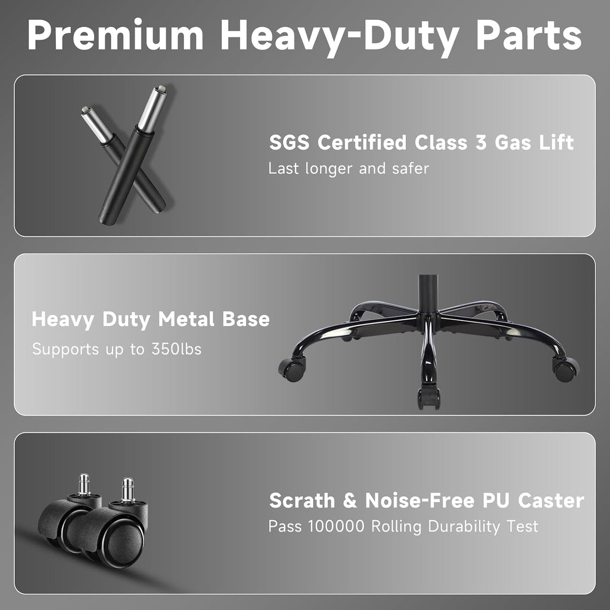Gaming Chair with Footrest and Massage Lumbar Support, Ergonomic Computer Gamer Chair, Office Video Game Chairs with Adjustable Height and Backrest (Coffee) - Image 7