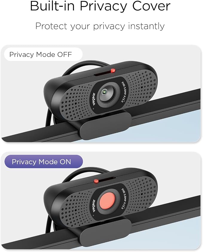 wegear Full HD 1080p Webcam for PC, Laptop & Desktop, Built-in Dual Microphones, Privacy Cover, 85°FOV, Fixed Focus, Plug & Play USB-A Computer Camera for Zoom, Teams, FaceTime, Google Meet, Streaming - Image 6