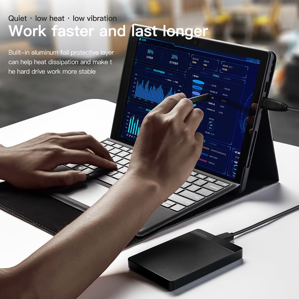 UnionSine 4TB Ultra Slim Portable External Hard Drive HDD-USB 3.0 - Image 4