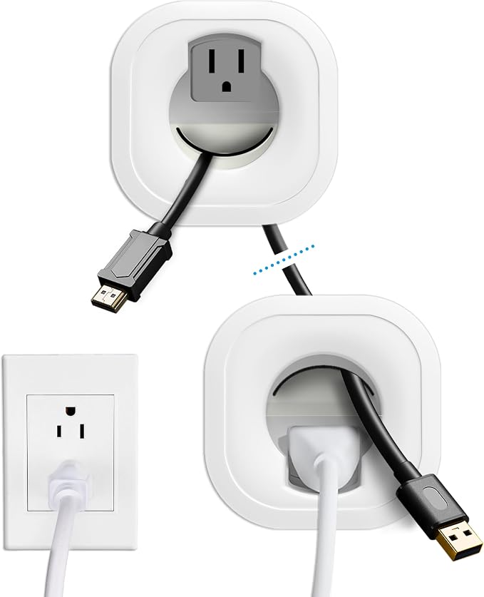 in Wall Cable Management Kit with Hole Saw Drill Attachment - Includes Power & Low Voltage Cord Management - Hide TV Wires for Wall-Mounted TVs, White by Bestongbestservicesforyou