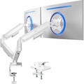 VIVO Dual Monitor Stand, Fully Adjustable Arms for 17 to 32 inch Screens, Mechanical Articulating Desk Mount, Gaming and Office Setups, VESA 75x75, 100x100, Max 19.8 lbs, Classic, White, STAND-V002OW by Unknown