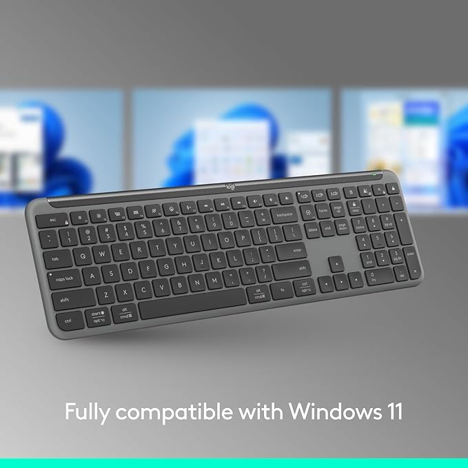 Logitech Signature Slim K950 Wireless Keyboard Sleek Design - Graphite | Sleek design, switch typing between devices, quiet typing, Multi-OS, Windows, Mac, Chrome - Image 5
