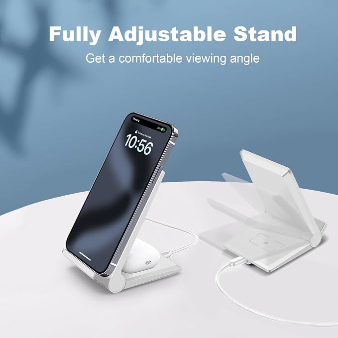 PDKUAI 2 in 1 Wireless Charger,[New Update] 25W Foldable Wireless Charging Station for Samsung Galaxy 25/24/23/Note 20/Buds3,Dual 15W Fast Dual Induction Charge Stand for iPhone 17/17 Pro/16/15/14 - Image 7