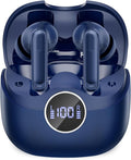xinwld Adaptive Hybrid Active Noise Canceling 2026 Wireless Earbuds, 6 Mics ENC Clear Call Ear Buds, Hi-Res Audio Deep Bass Bluetooth 5.4 Headphones, 40H Playtime, Wireless Charging, LED, USB-C, Blue by xinwld