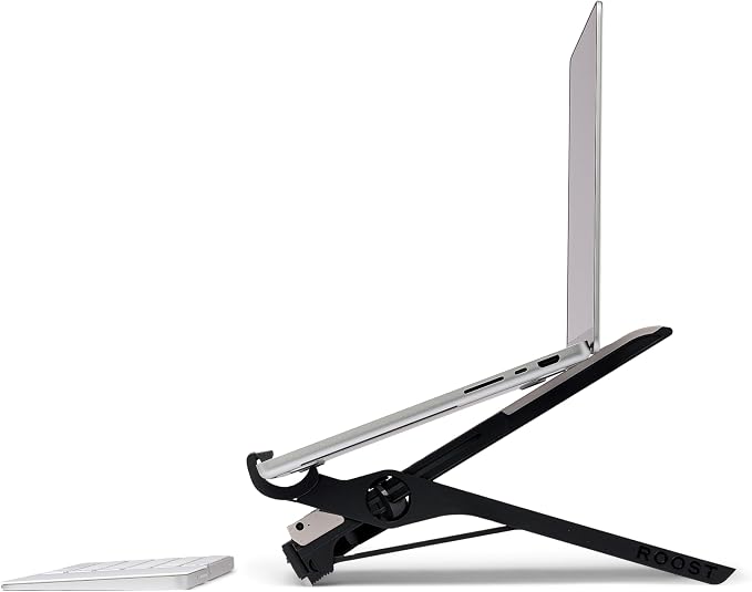 Roost V3 Plus - Ultra Portable and Adjustable Laptop Stand - Quick-Release Height Adjustment, 5 to 14 inch Screen Lift, Patented Rigid Folding Structure and Self-Adjustings Laptop Grips | Onyx Color - Image 4