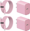 iPhone 17 16 15 Charger Fast Charging 2+2Pack 20W USB C Wall Charger with 6FT Fast Charging Cable Compatible with iPhone 17/17 Air/17 Pro/17 Pro Max/iPhone 16/15 Series, iPad Pro/AirPods - Pink by Coreykin
