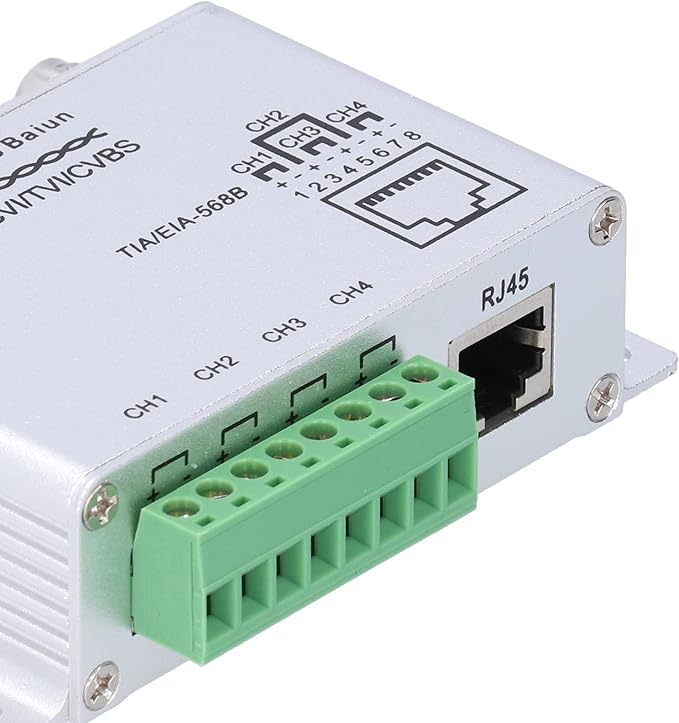 Video Balun, 1080P 4 Channel Passive Balun -interference for UTP Converter for Passive Video Twisted Pair Transceiver for Home for Industry - Image 7