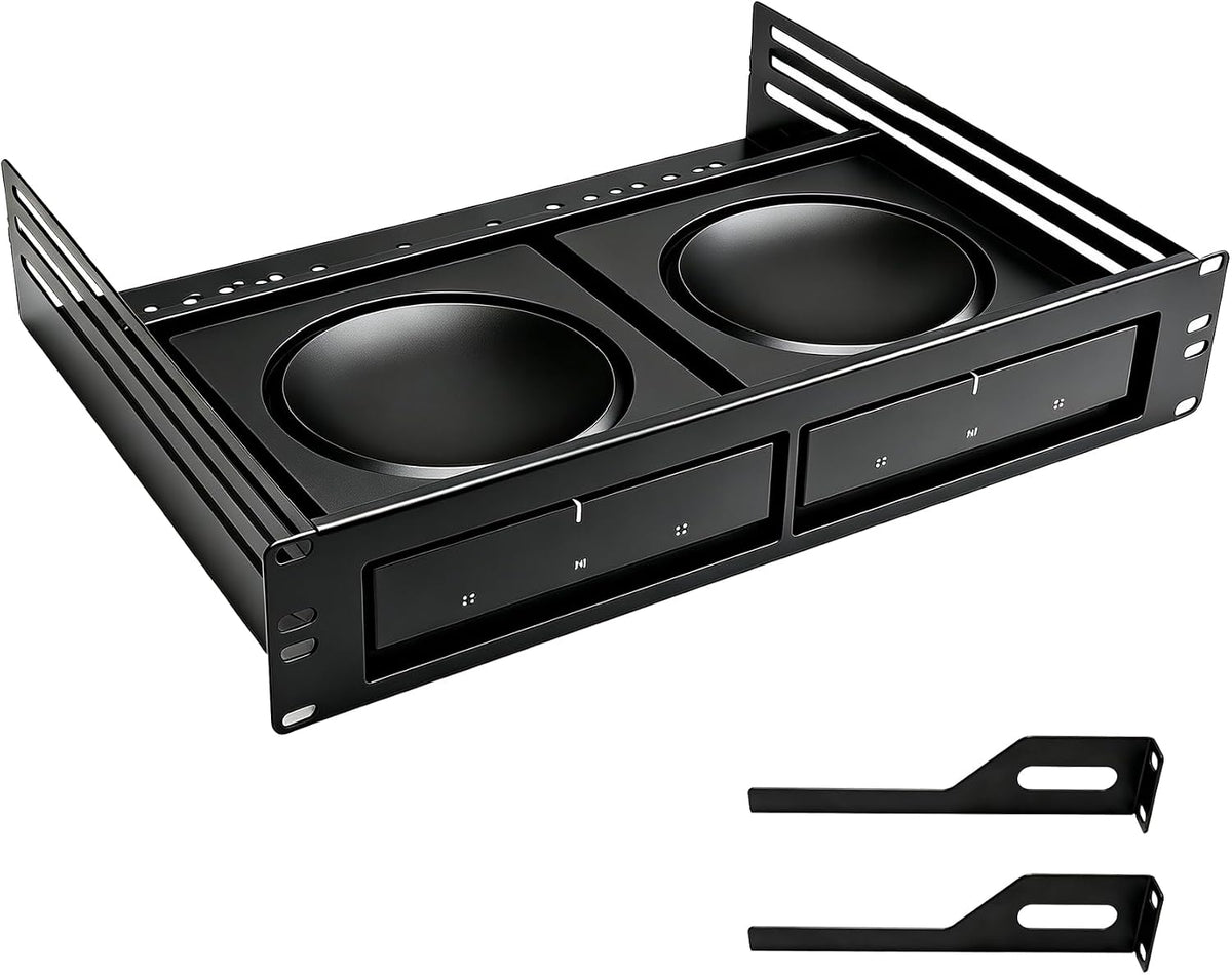 19" 2U Rack Mount Shelf for Sonos Amp, Holds 2 Amps, 14" Deep by Cinihi