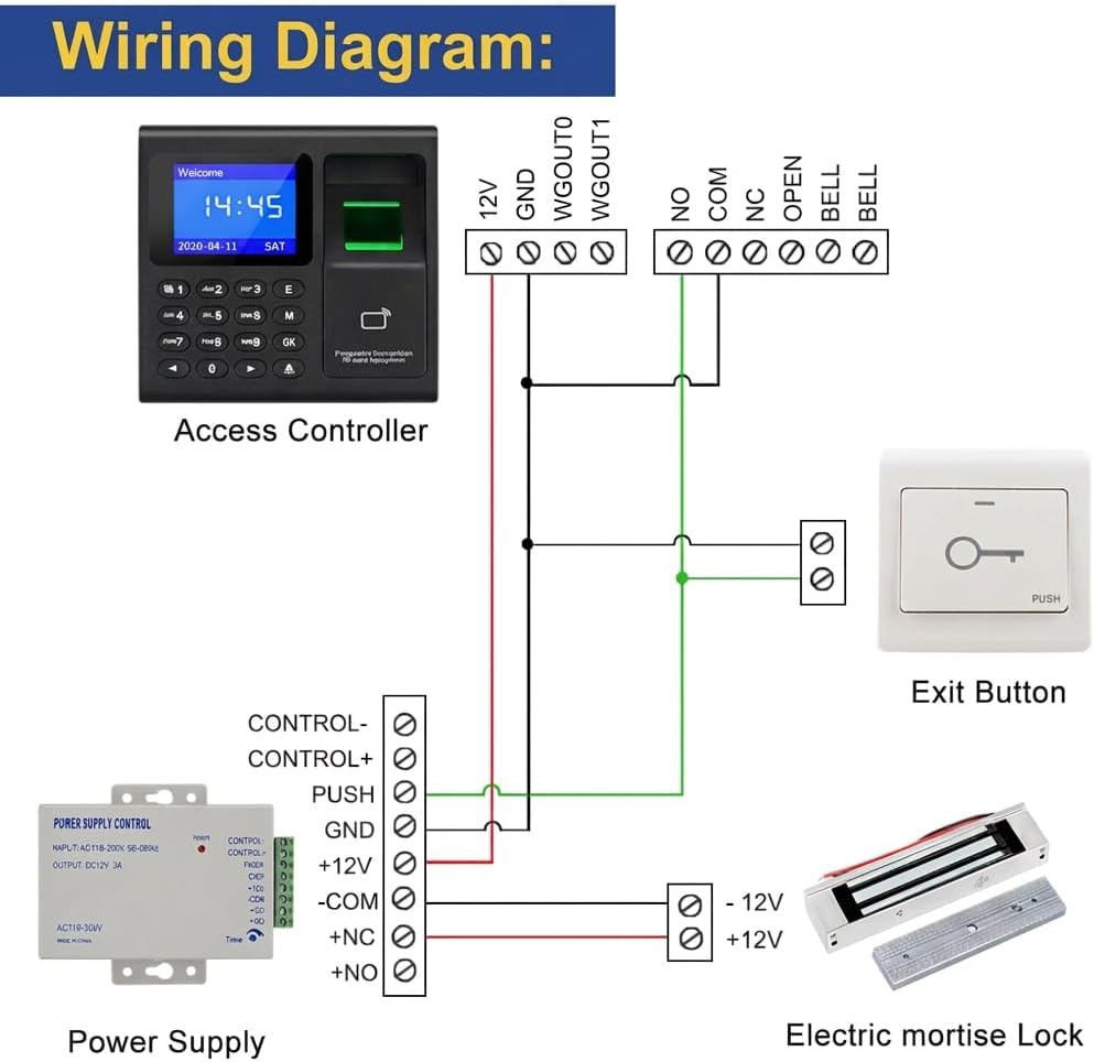 Fingerprint and RFID Access Control Kit, Supports USB Data Download - Image 9