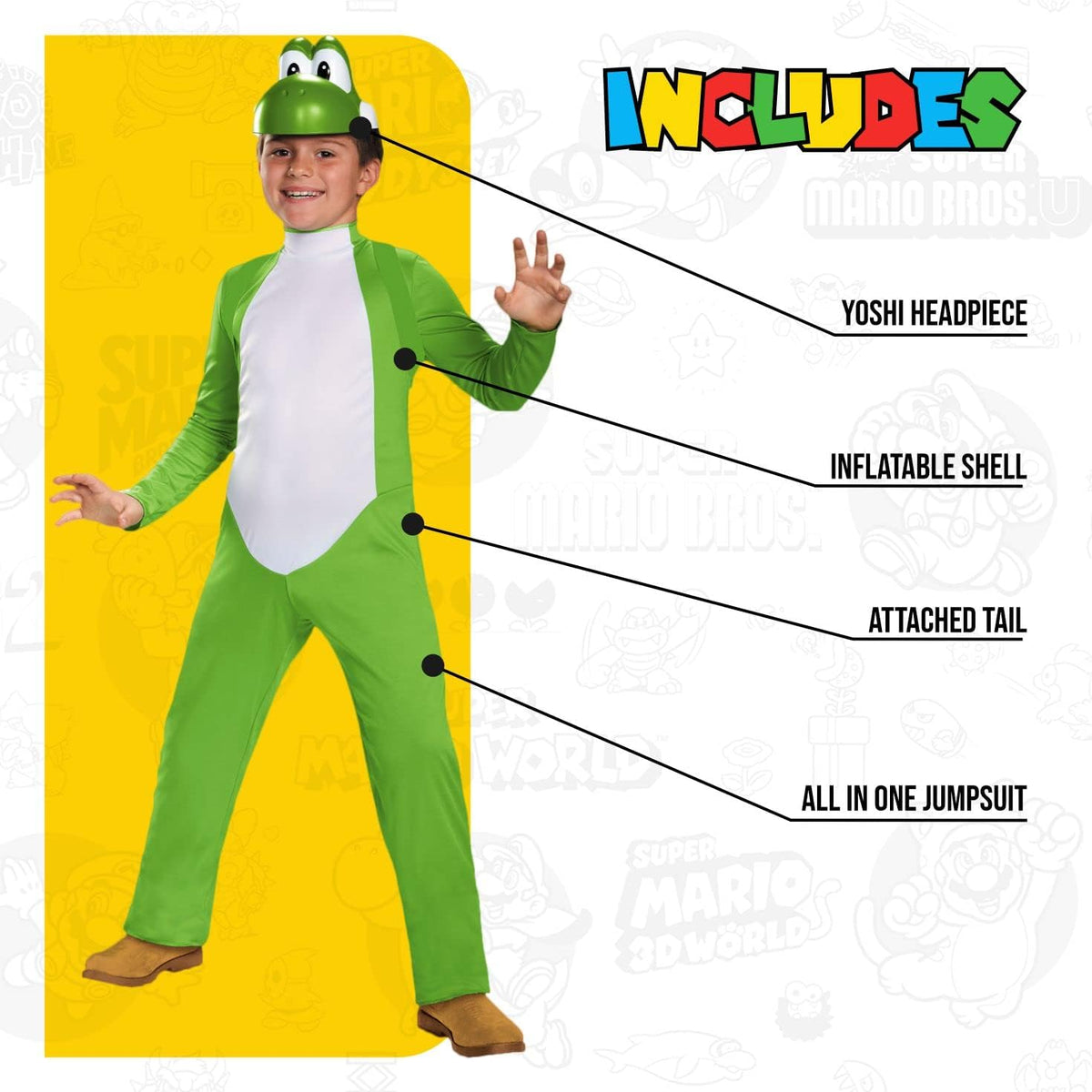 Boys Yoshi Deluxe Costume - Image 3
