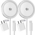 2Pack Magnetic Wireless Charger 25W Fast Charger for iPhone 17/16/15/14/13/12 Series & AirPods, Portable Wireless Charging Pad for Travel Home Office Desk, 6.6FT-White with Plugs by Tagzilo