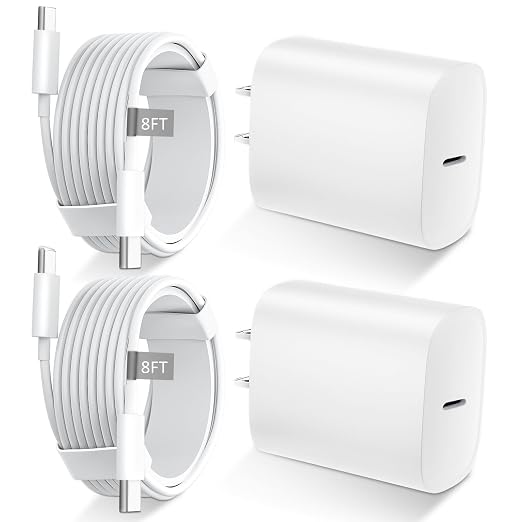 Phone 17 16 15 Charger Fast Charging Type C Chargers USB C Fast Charger Block & Phones 17 Charger Cord 8FT Long USB C Charging Cable for i.Phone 17/17 Pro/17 Pro Max/Air/Phone 16 15 Pro Max,White by DiHines