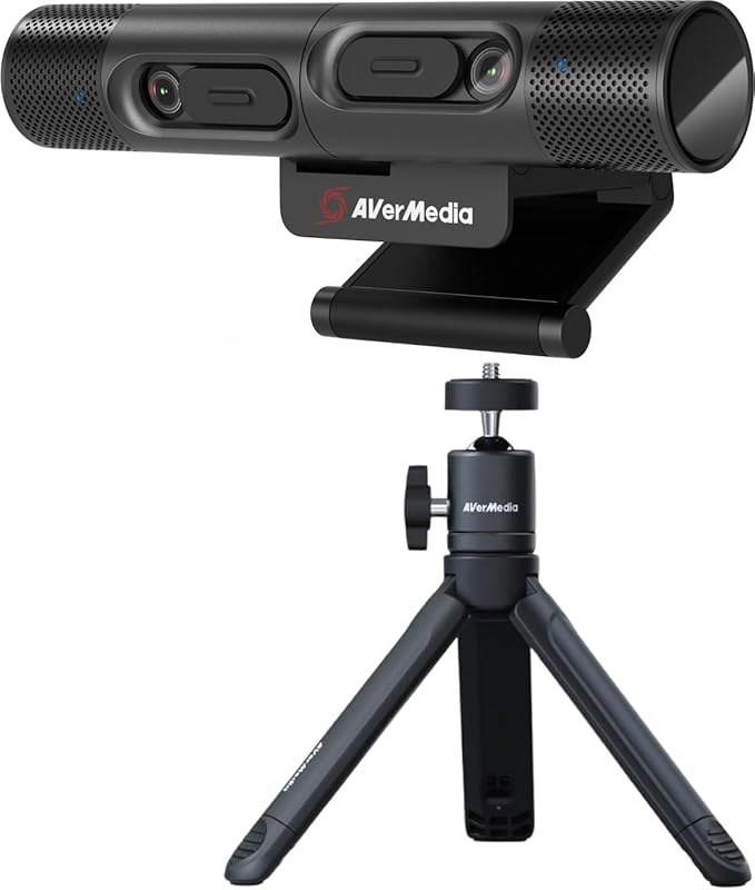AVerMedia PW313D DualCam 2K Document Camera and Webcam for PC/Mac/Laptop, Autofocus, AI Noise Reduction, Online Teaching, Works with Zoom/Teams/Google Meet, Includes Tripod, TAA/NDAA Compliant by AVerMedia