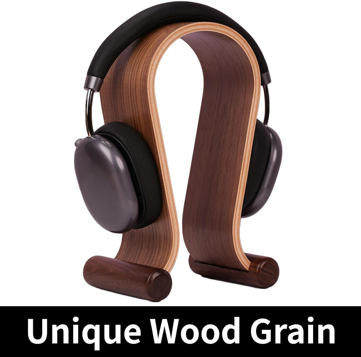 Wood Headphone Stand for Desk - Headset Holder Cute Gaming Wooden Headphones Hanger Hook Rack Base Storage Head Phone Accessories - Image 4