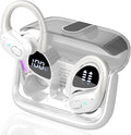 Wireless Earbuds 75H Bluetooth 5.4 Sport Headphones with Earhooks, White | IPX7 Waterproof In-ear Buds Feature ENC Noise Cancelling Mic & Deep Bass. Stereo Sound Device for Gym Running Workout by Aptkdoe