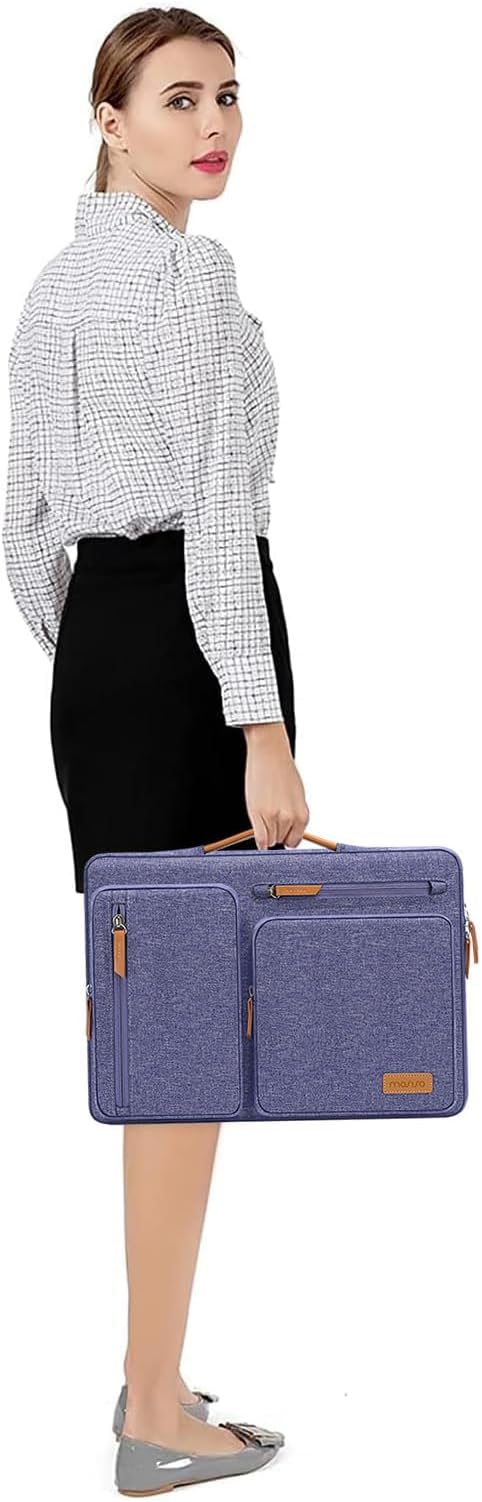 MOSISO 360 Protective Laptop Case 13.3 inch, 13-13.3 inch Laptop Sleeve | Compatible with MacBook Air/Pro 13 / Pro 14,HP Dell Acer ASUS, Side Open Carrying Case with 4 Zipper Pockets,Purple Orchid - Image 7