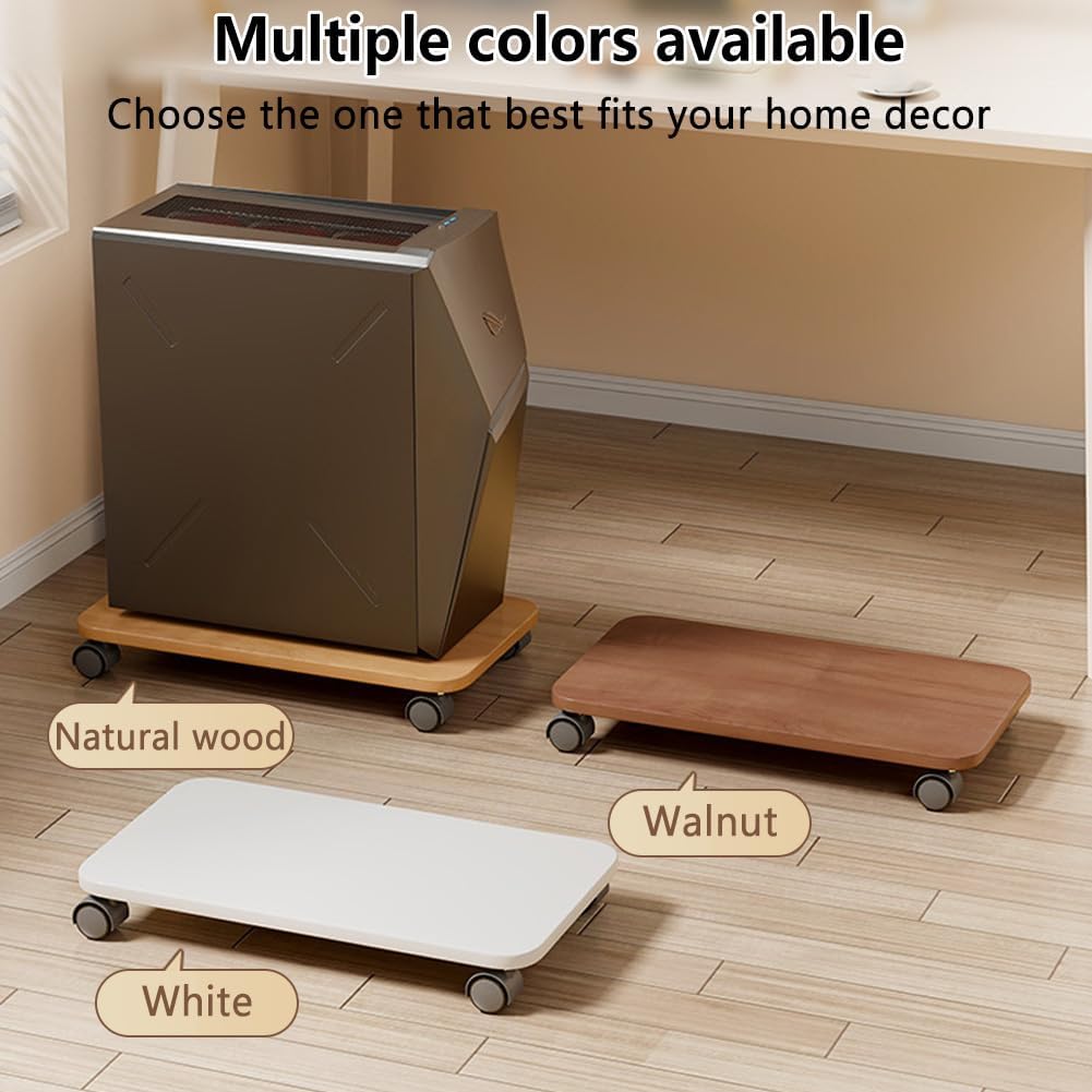 Mobile CPU Holder with 4 Caster Wheels, Universal Floor Standing Computer Tower Stand for Under Desk & Floor, Available Size PC Cart for Desktop Cases (White, 17.8*11.8in) - Image 7