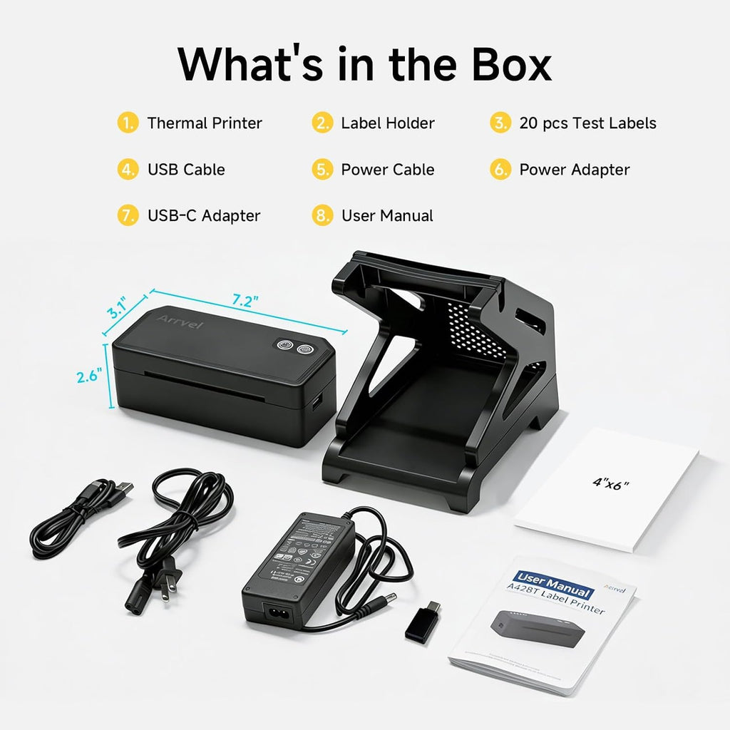 Bluetooth Thermal Label Printer w/ Stand, 4x6 Shipping Label Printer - Image 9