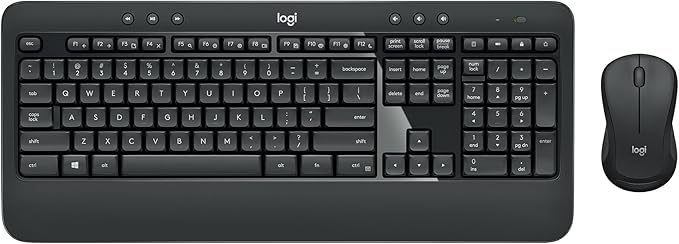 Logitech MK540 Full Size Advanced Wireless Keyboard and Mouse Combo | Full size quiet keyboard with number pad & integrated palm rest, full size ambidextrous mouse, includes USB-A Nano Receiver by Unknown