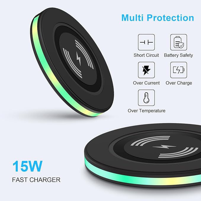 Wireless Charger Samsung Fast Charging Pad Wireless Phone Charger for | Android Samsung Galaxy S26 S25 Ultra S25 S24 S23 S22 S21,Wireless Charging Station Cargador Inalámbrico para for iPhone 17 16 - Image 3