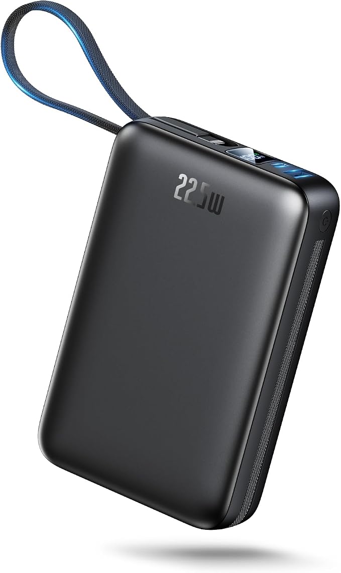 Portable Charger 50000mAh, PD22.5W Fast Charge Power Bank Built-in 2 Cables | Portable Phone Charger for iPhone/Android/Samsung Galaxy Travel Essential (Black) by Unknown