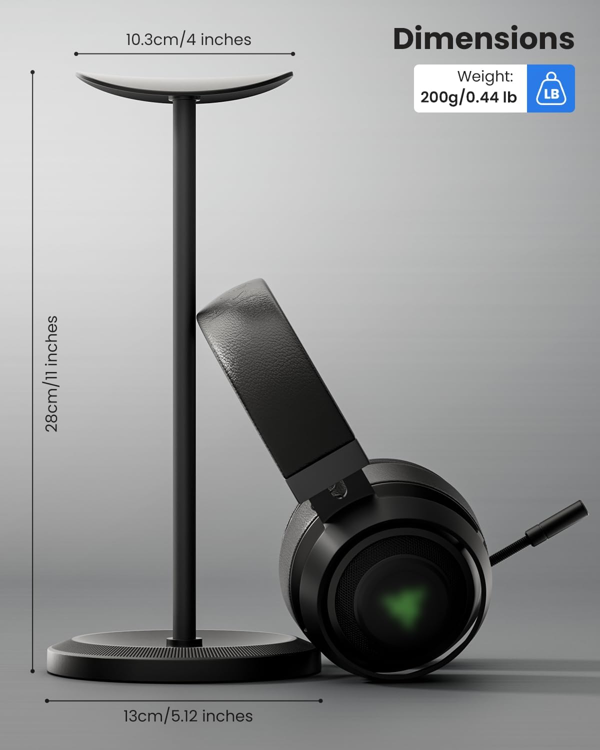Headphone Stand, Desktop Headset Holder, Black - Image 6