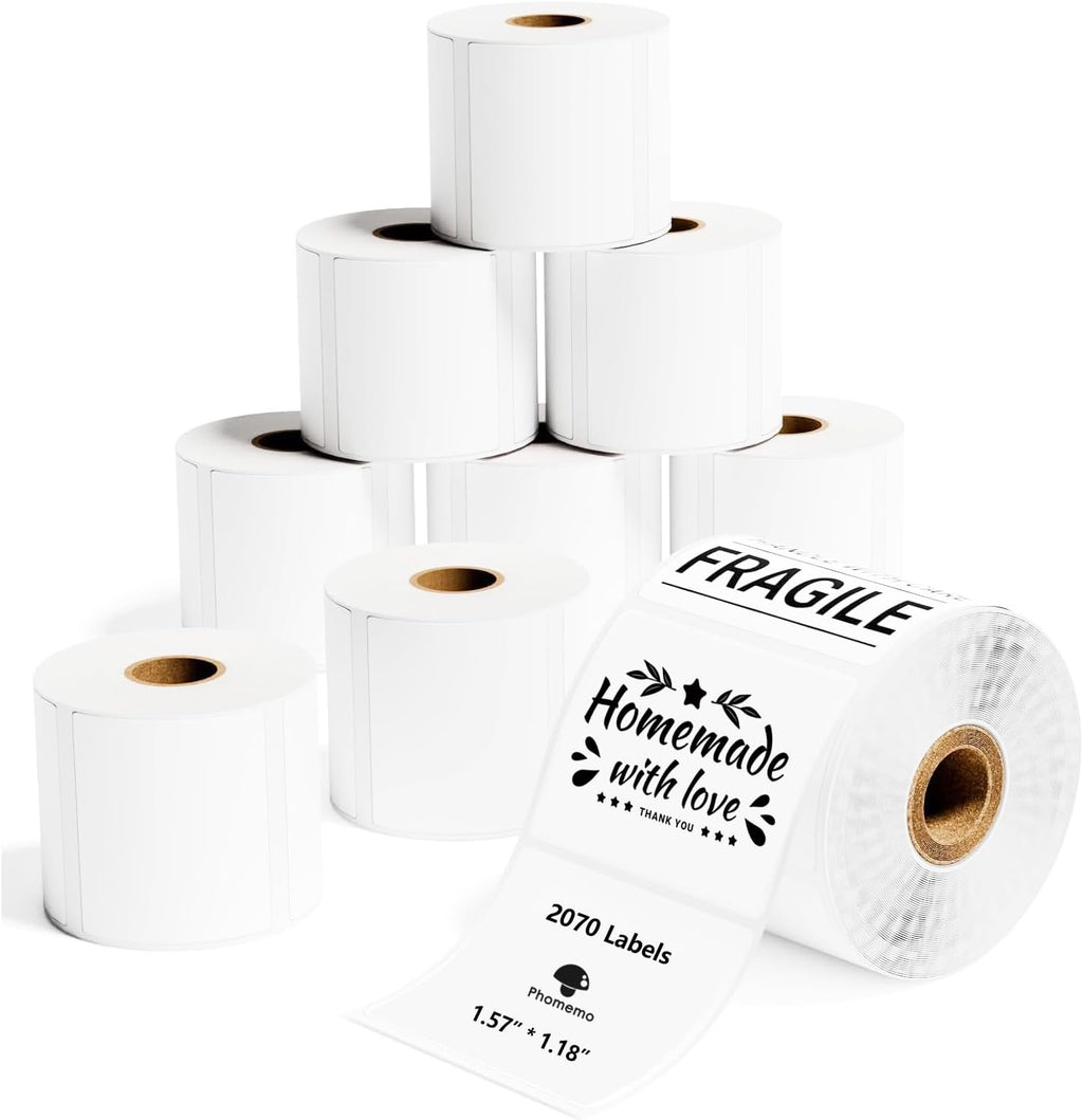 Phomemo Labels M110/M220/M128, 9 Rolls 2070 Pcs 1.57'' X 1.18'' (40X30mm) by Phomemo
