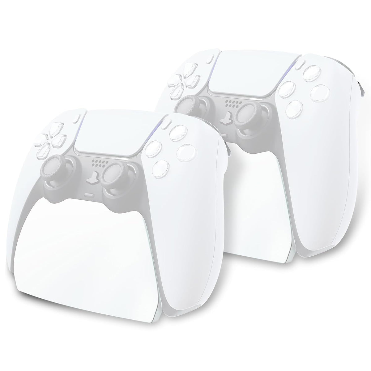 playvital 2 Pack Controller Display Stand for ps5, Gamepad Stand Desk Holder for ps5 Controller Accessories with Rubber Pads, White by playvital