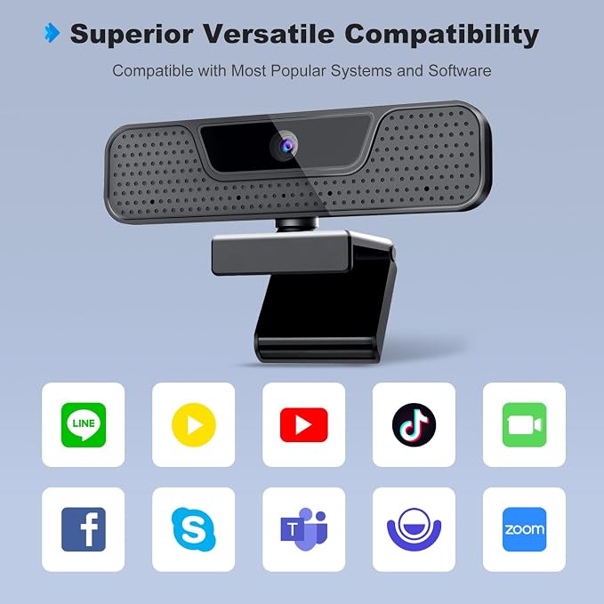 ToLuLu 4K Auto Focus Webcam for PC, 4 AI Noise-Canceling Mics UHD Web cam | Auto Light Correction, 85°FOV Computer Web Camera, USB Plug&Play Webcam with Tripod & Privacy Cover Works w/Zoom/Skype/Google - Image 8