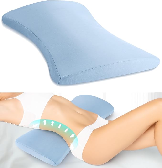 Lumbar Support Pillow for Bed Relief Back Pain: Lower Back Pillow for Sleeping - Memory Foam Waist Pillow - Back Wedge Bolster Pillow for Side, Back&Stomach Sleepers - Bed Rest Pillow for Car, Sofa by VamorryDirect