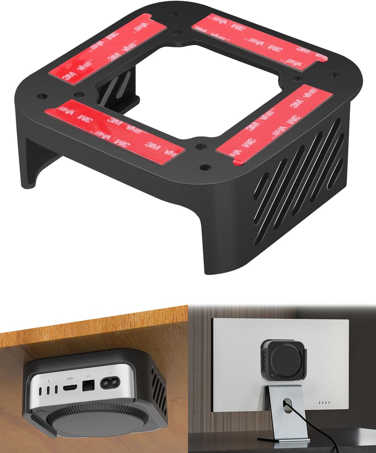 2024 Mac Mini M4 Mount - Under Desk & Wall, 3D Printed Monitor Stand by Tiga