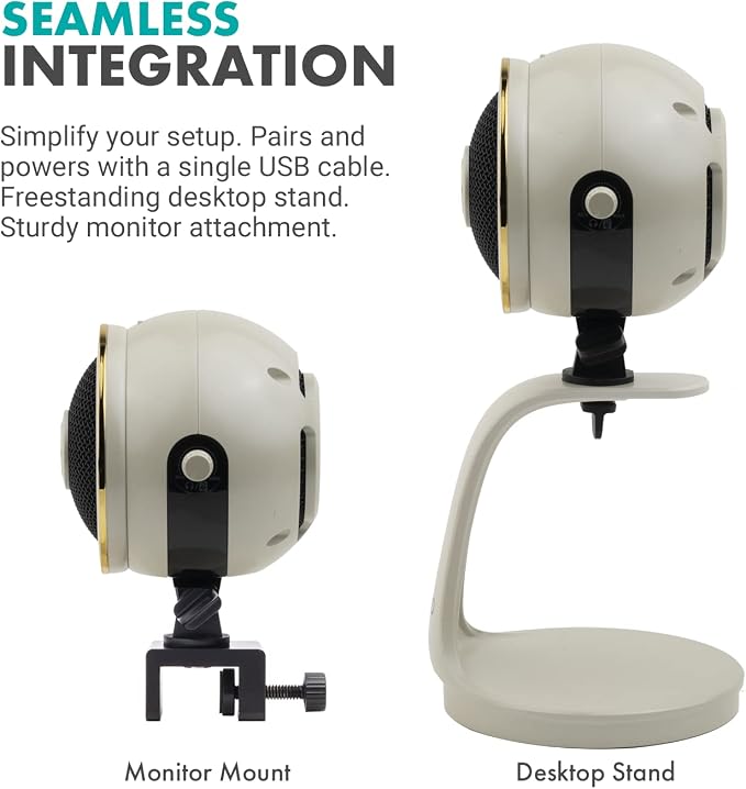 Movo WebMic HD Pro All-in-One Webcam with Mic and Ring Light in Pearl White- 1080p HD Camera, Pro Cardioid Condenser Microphone, LED Ring Light -HD Webcam For Streaming, Video Calls, Recording, Gaming - Image 7