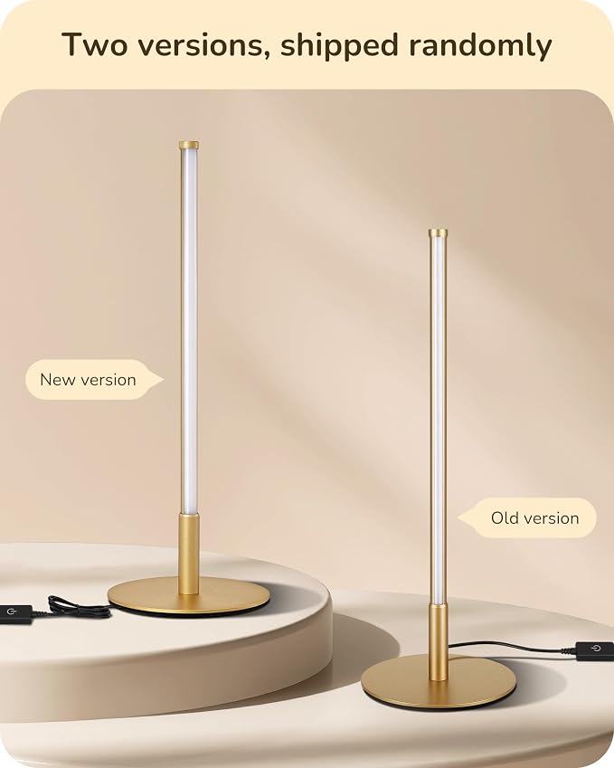 EDISHINE LED Table Lamp Set of 2, Modern Desk Lamps for Living Room, Gold | Stepless Dimmable, Metal Finish, 3 Color Temperature, 6W, Ideal for Bedroom, Corner - Image 2