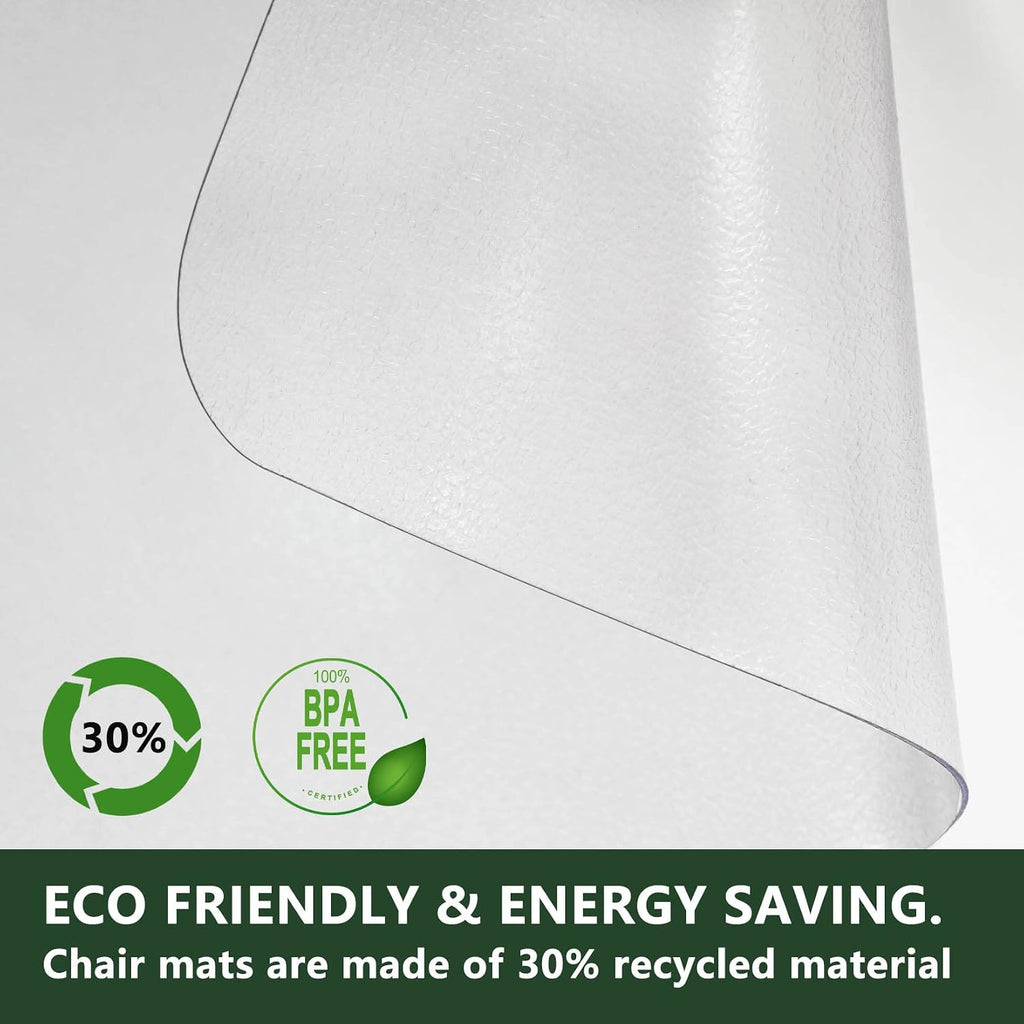 FuturHydro Chair Mat for Hardwood Floor, 45" x 53" Large Clear Easy Glide Large Computer Chair Mat, Plastic Rolling Chair Mats for Tile Floor and Gaming Floors (Rectangle) - Image 5