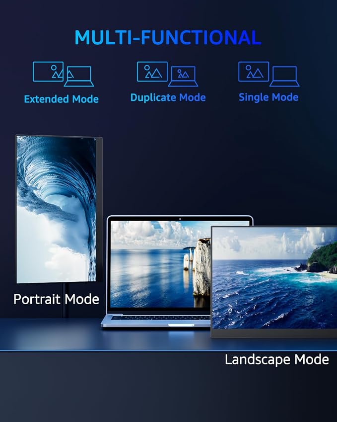 Yodoit 4K Portable Monitor, 16" 3840×2400 UHD IPS Travel Screen 1200nit Sunlight-Readable with 145% sRGB, 2000:1 Contrast for Photo Editing Outdoor Work Compatible with Laptop PC Mac PS5 Black - Image 6