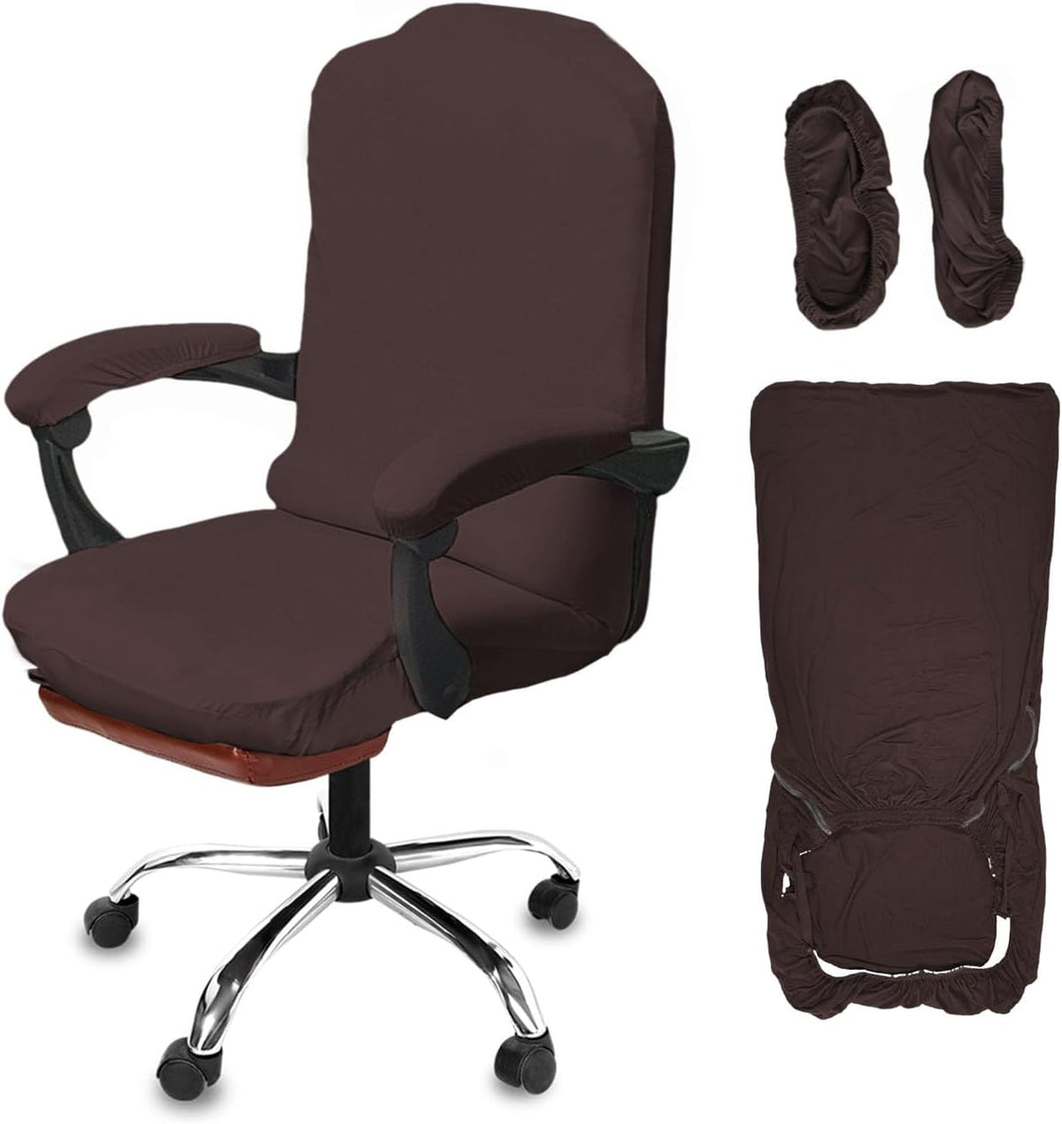 NeColorLife XL Office Chair Cover for Large Executive Chairs,Dark Brown by NeColorLife