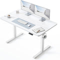 BANTI 48 × 24 Inches Standing Desk, Ergonomic, Electric Height Adjustable, Sit and Stand Up, Computer Office Desk with Splice Board, White Frame/Whitetop by Bantifurniture
