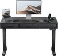 HUANUO Electric Standing Desk with Drawers, C-Clamp Mount Compatible, 40 x 22 Inch Height Adjustable Sit Stand Desk, Fabric Drawers, Home Office Stand Up Desk with 4 Custom Height Settings, Black by HUANUO