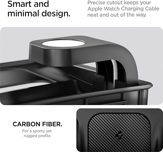 Spigen 3-in-1 Organizer Mount for Legacy Tesla Model Y 2022-2024 & Model 3 2022-2023 (Watch Charger Not Included) - Uses Tesla Wireless Charging Pad - for iPhone, AirPods, Apple Watch | Model 3 (2021-23) - Not for Model Y Juniper (2026/25) and Model 3 ... - Image 5