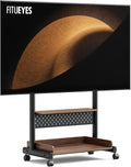 FITUEYES Rolling TV Stand Mount for 40 to 85 TVs with Wooden Shelf, Walnut by FITUEYES